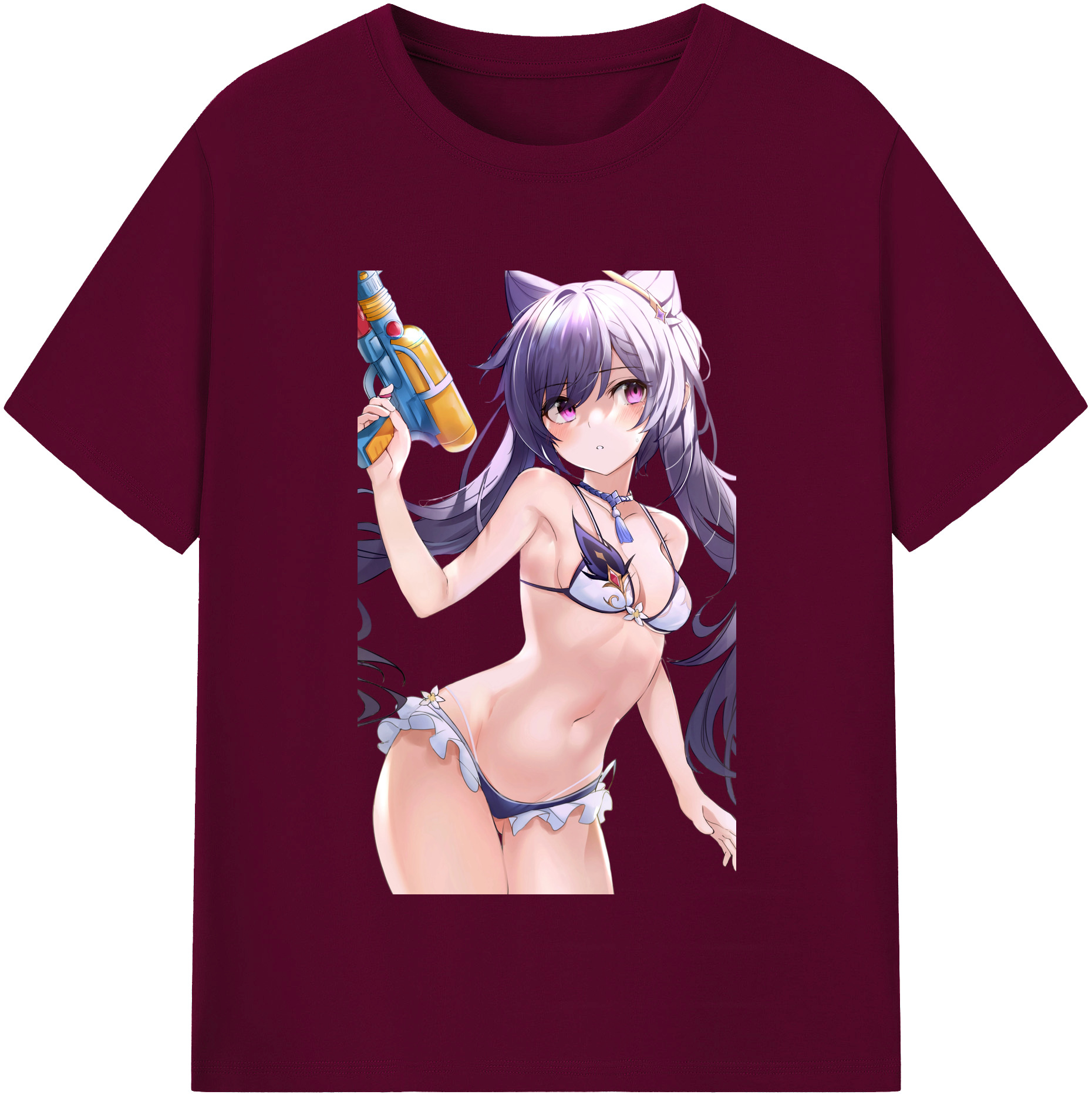げんし神 刻晴 こくせい genshin Kokusei レディースカジュアルプリントTシャツ（綿100％）